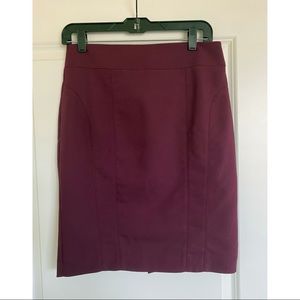 Express Maroon Pencil Skirt Zip Back with Slit